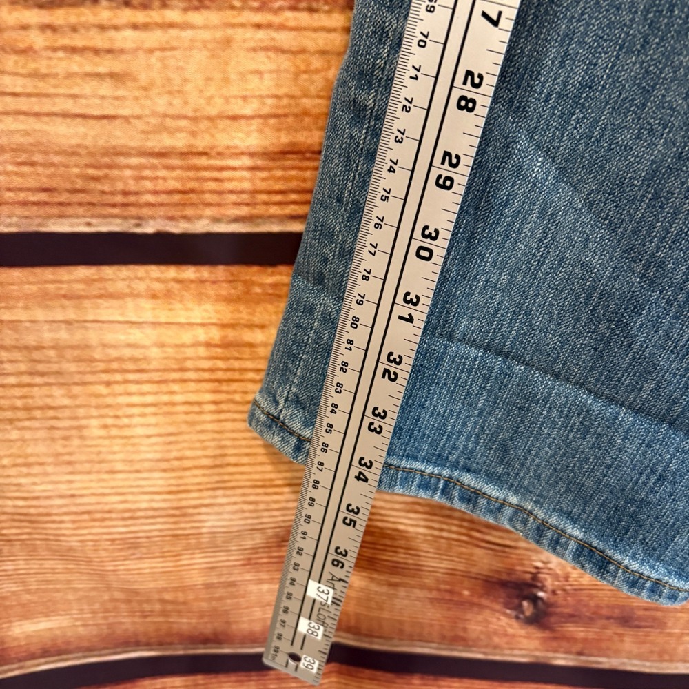 Z Cavaricci Juniors Y2K Mid Rise Straight Leg Med Wash Jeweled Jeans Sz 11 - Picture 5 of 11